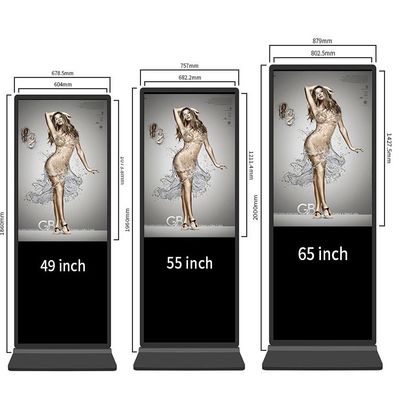 デジタル表記の容量性タブレットLCDを立てる人間の特徴をもつ43インチの床