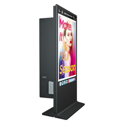 LCDのトーテムの二重側面のデジタル表記の広告の表示画面を立てる床