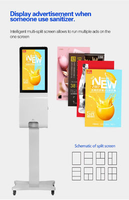 Lcdデジタルの表記を広告する自動手のSanitizerディスペンサー21.5インチ