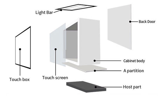 15.6インチの広告のためのスマートなショーケースのタッチ画面透明なLCDのキャビネット箱